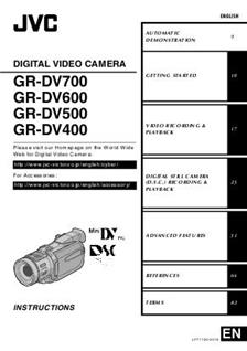 JVC GR DV 500 manual. Camera Instructions.